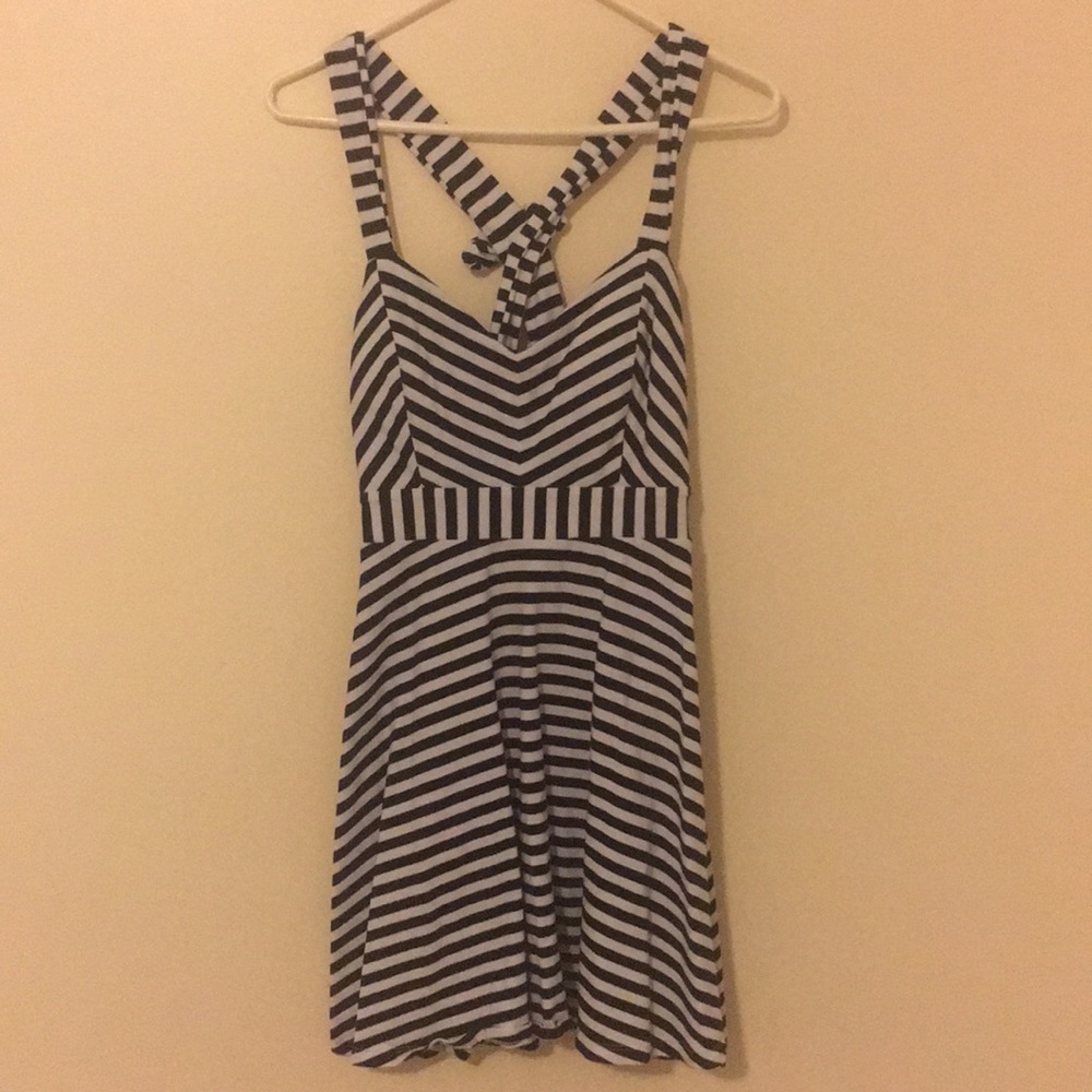 Candie’s Black/White Striped Skater Dress